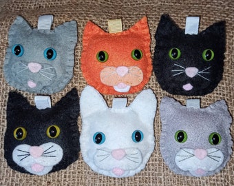 Felt, Cat, Kitty, Kitten,Key-chain, Key-ring, Bag-charm, Hand-stitched, Hand-made, magnet