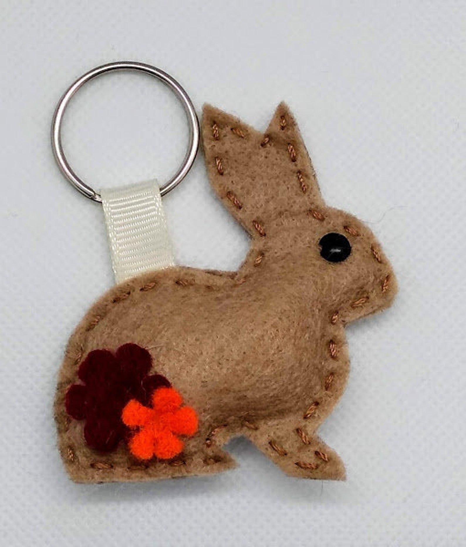 Bunny Rabbit handmade felt key ring key chain Etsy