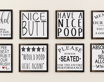 Vintage Bathroom Signs Wood