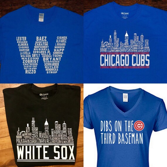 white w cubs shirt