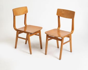 14 脚の合板製ダイニング チェアのうちの 1 脚、チェコスロバキア、1960 年代