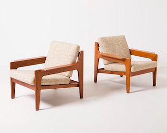 Set of 2 Teak Easy chairs by Arne Wahl Iversen for Komfort, Denmark, 1960s