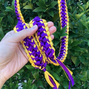 Customized Choose Your Colors Open Satin Double Ribbon Graduation Lei with Kraft Tag of Graduate's Name - Handmade to Order