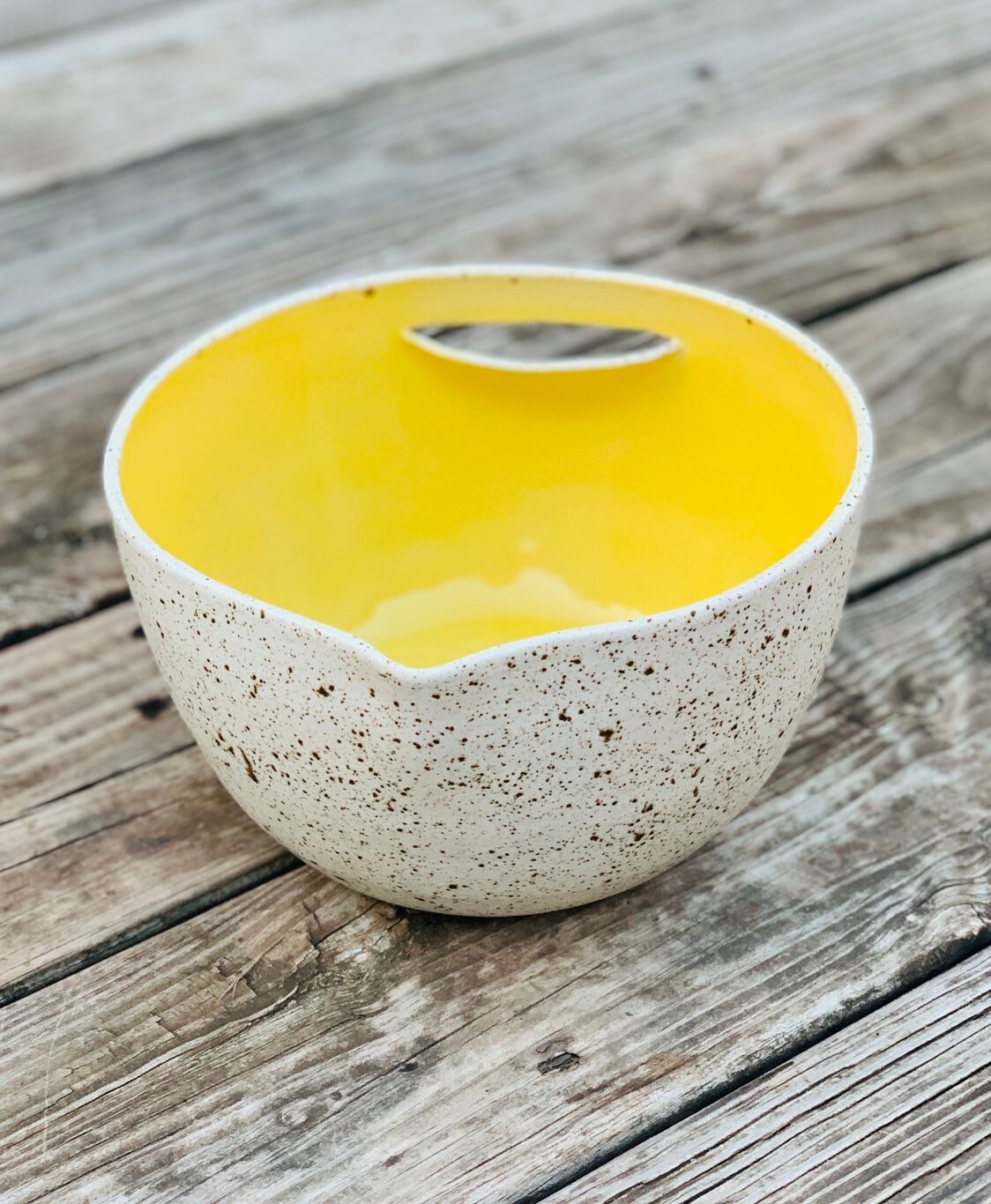 Large, Stoneware, mixing bowl 8 in Free Shipping