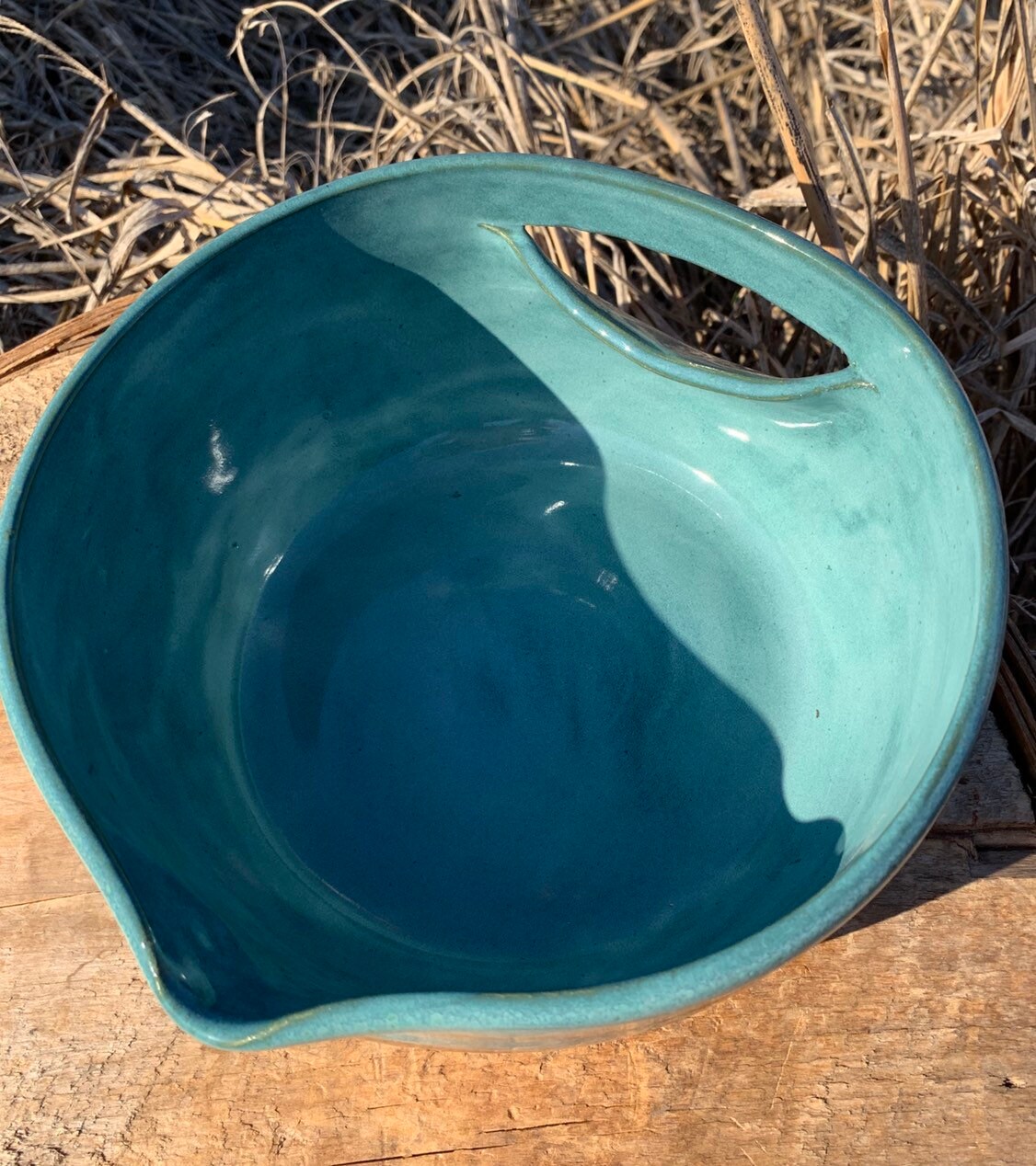 Large, Stoneware, mixing bowl 8 in Free Shipping