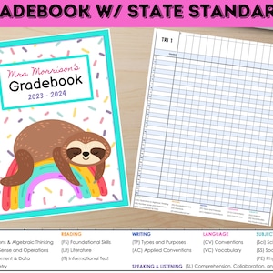Printable Gradebook With State Standards | Student Record Tracker ...