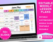 Printable Weekly Lesson Plans, Editable Google Slide, Digital Download, Back to School Teacher Organization July 2026 -July 2027