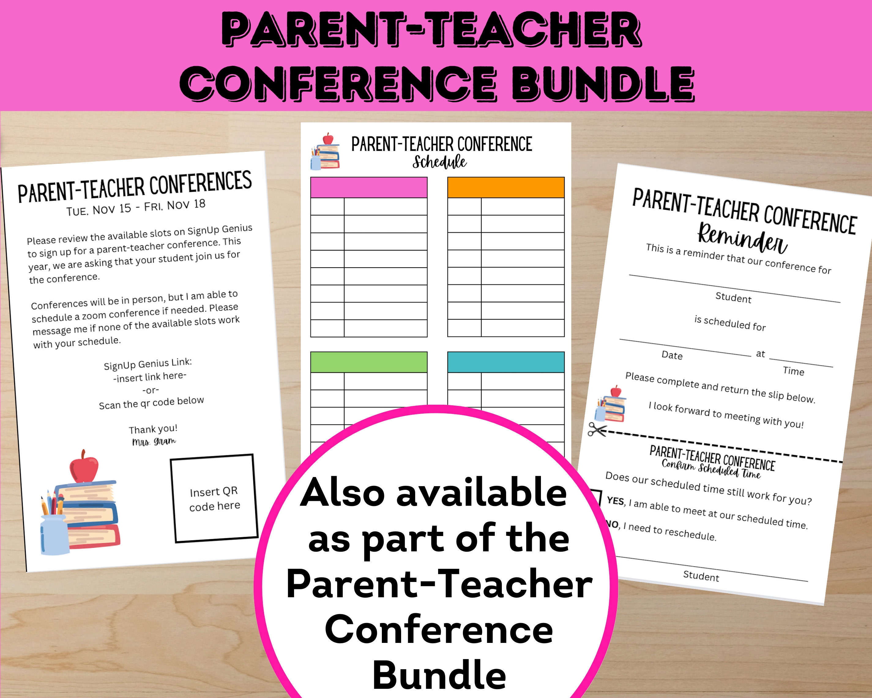 Customizable Parentteacher Conference Data Sheet Etsy