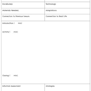 Plantilla de plan de lección para profesores