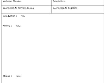 Lesson Plan Template for Teachers