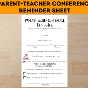 Hoja de recordatorio para la conferencia de padres y maestros