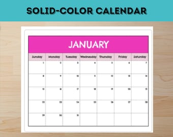 Calendario de color sólido