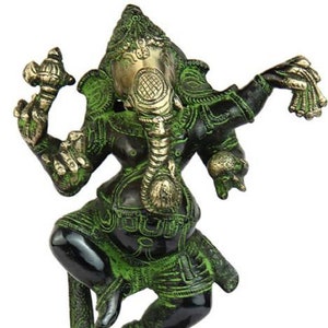 Brass Lord Dancing Ganesha statue in Black Finish