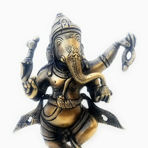 Brass Lord Dancing Ganesha statue
