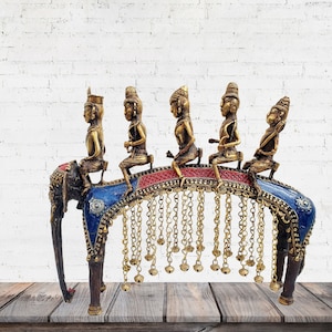 Elegant Brass Dhokra Art Ram Sawari ( Lord Ram, Goddess Sita, Lord Laxman, Lord Hanuman) made with ancient lost wax method