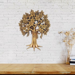 Mohanjodero Elegant Brass wall hanging Tree of Life/ Tree of Wisdom table top decor for interior design