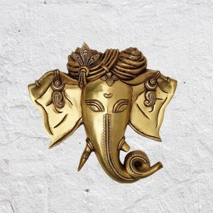 Brass Lord Ganesha wall Hanging Idol
