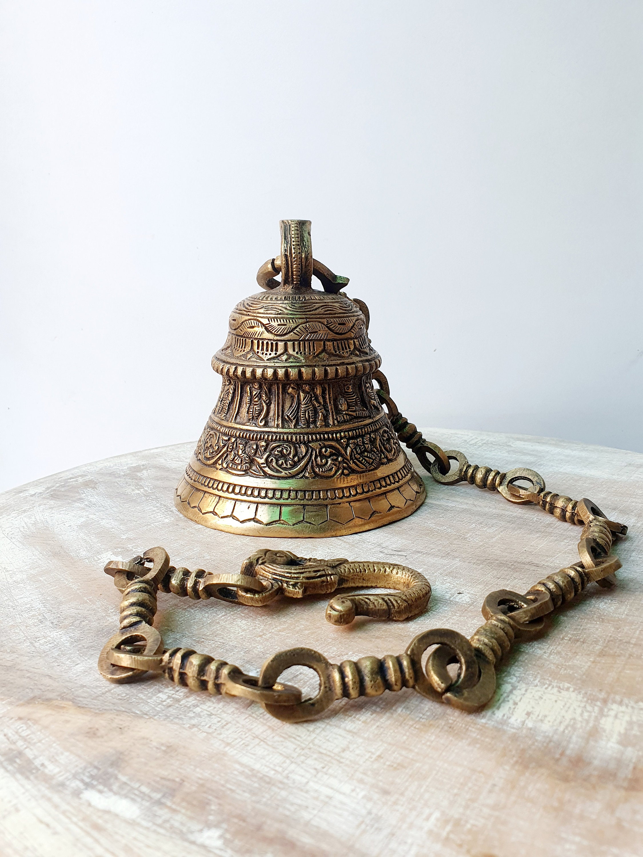 Decorative Brass Hanging Bell For Pooja Mandir – The Mandir Store