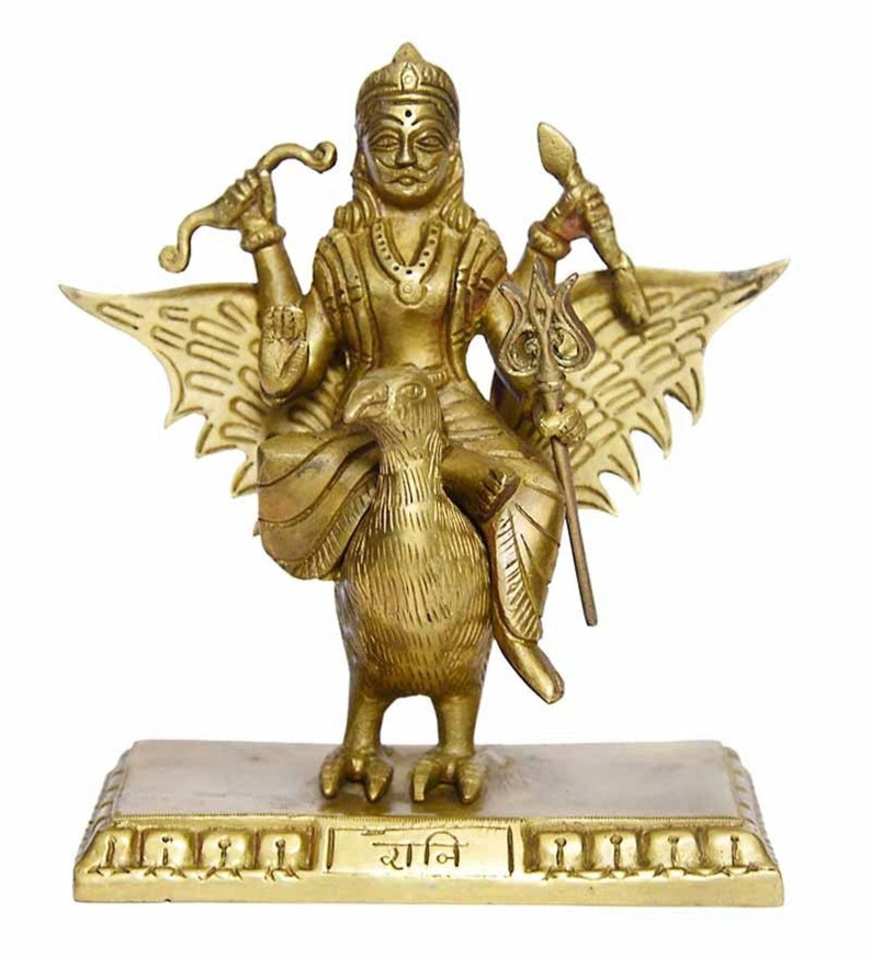 Brass Lord Shani Dev Statue Hindu God Of Good Luck Etsy