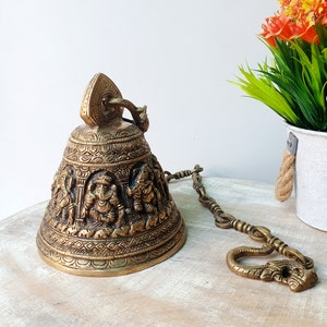 Mohan Jodero Elegant Brass Pooja Bell/ Lord Ganesha Idol Bell/Temple Bell/ Hanging Bell