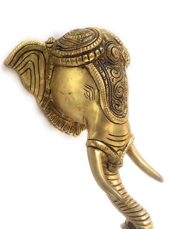 像の頭 ドアベル デザイナー 真鍮 壁掛け ベル付き アンティーク 玄関