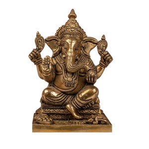 MohanJodero Elegant Brass Ganesha Idol