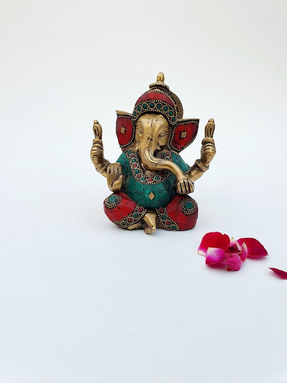 MohanJodero Elegant Brass Ganesha Idol