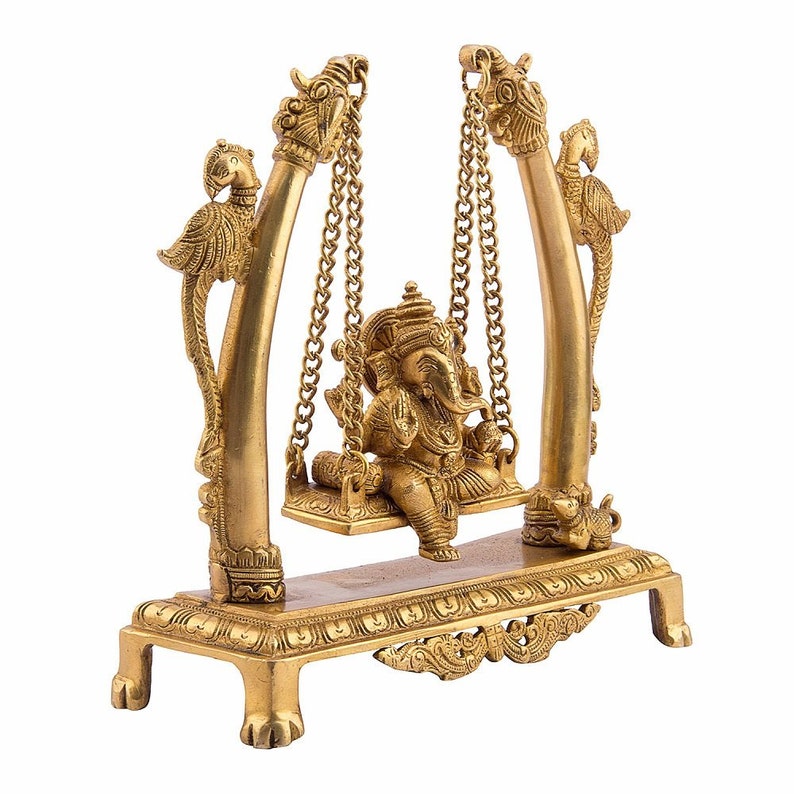 Brass Lord Ganesha on Swing/brass Ganesh/ganpati on Etsy UK
