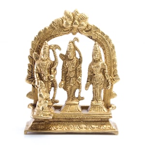 Elegant Brass Handicraft Ram Darbar (Shri Ram, Laxman, Sita & Lord Hanuman)