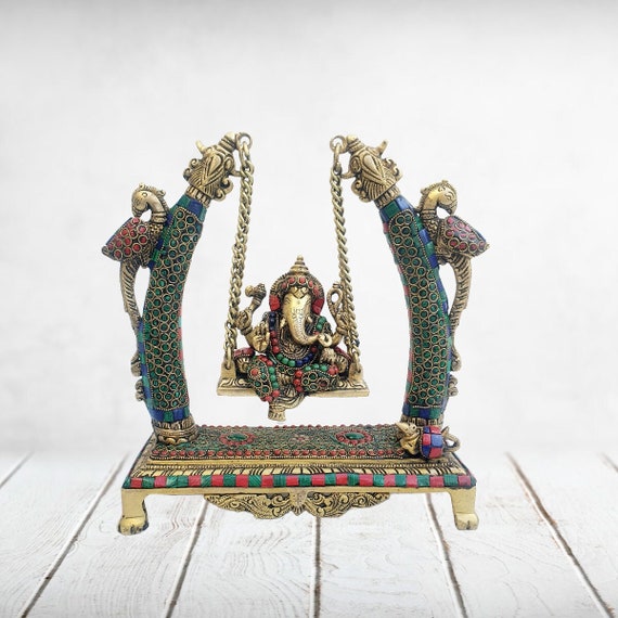 Brass Lord Ganesha on Swing/brass Ganesh/ganpati on Etsy
