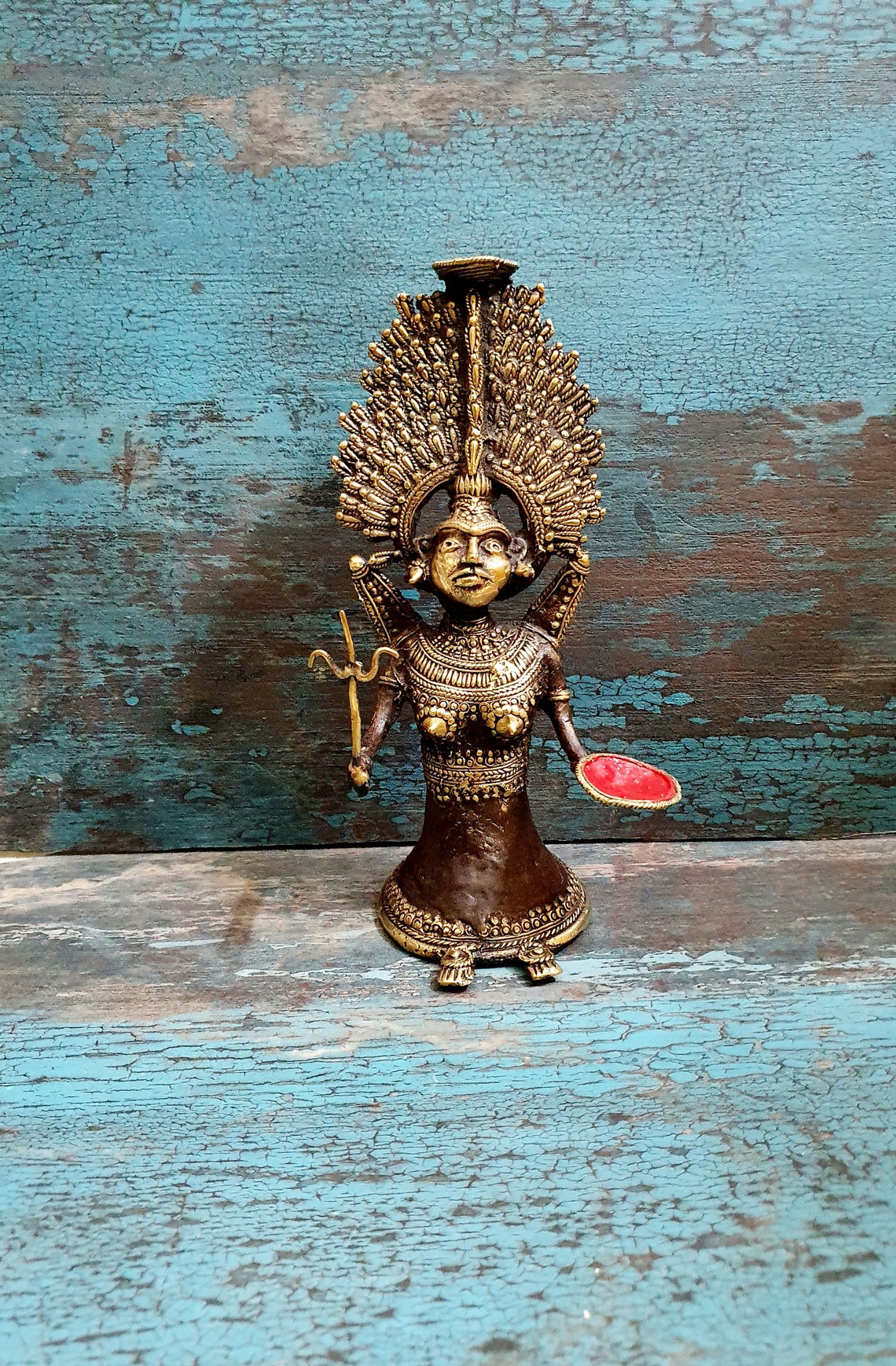 Brass Ancient Dhokra Art Handmade Maa Durga Idol Etsy UK