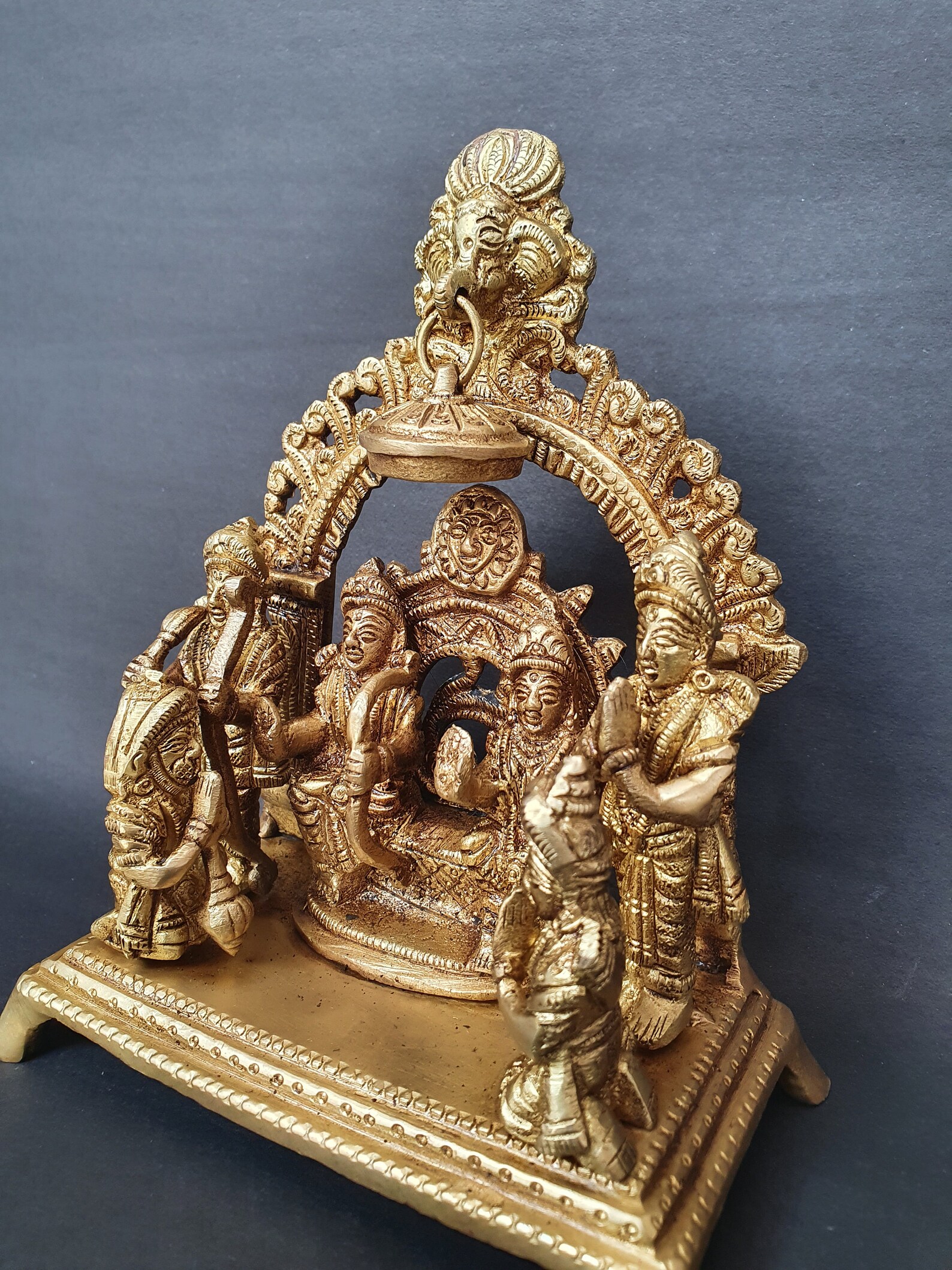 Brass Ram Darbar Idol in Antique Finish/ Lord Ramasita Etsy