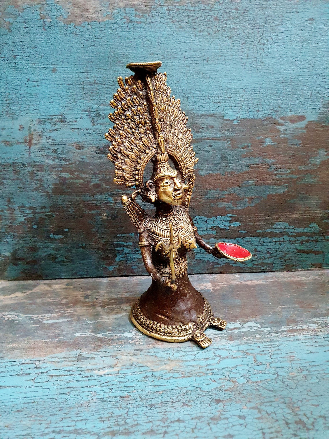 Brass Ancient Dhokra Art Handmade Maa Durga Idol Etsy UK