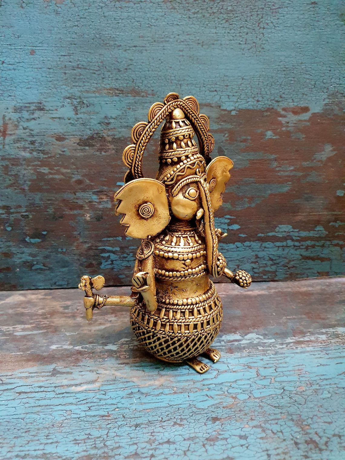 Brass Ancient Dhokra Art handmade tribal art lord ganesha idol Etsy