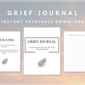 Trauertherapie Tagebuch: Schreiben durch Trauer, Verlust eines geliebten Menschen, Trauer, Verlust, Trauerfall, Beileidsgeschenk, Sofortiger druckbarer Download