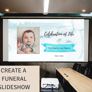 Funeral Slide Show Baby Template Funeral Template Memorial Blue Celebration of Life PowerPoint Presentation Funeral Slideshow for Infant