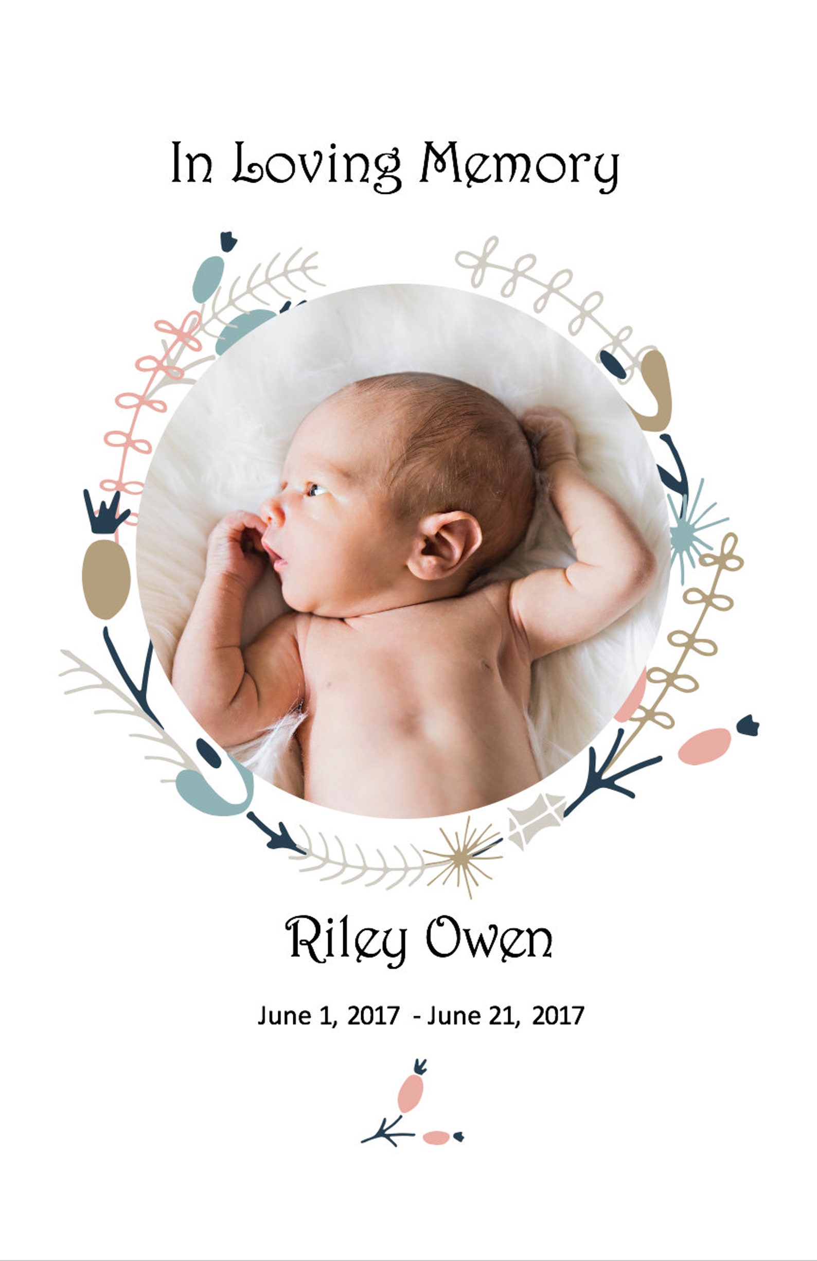 Baby Funeral Program Microsoft Word Template Baby Memorial Service ...