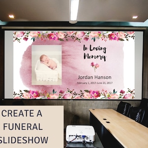 Funeral Slide Show Pink Watercolor Template Funeral Template Memorial Floral Celebration of Life PowerPoint Presentation Funeral Slideshow