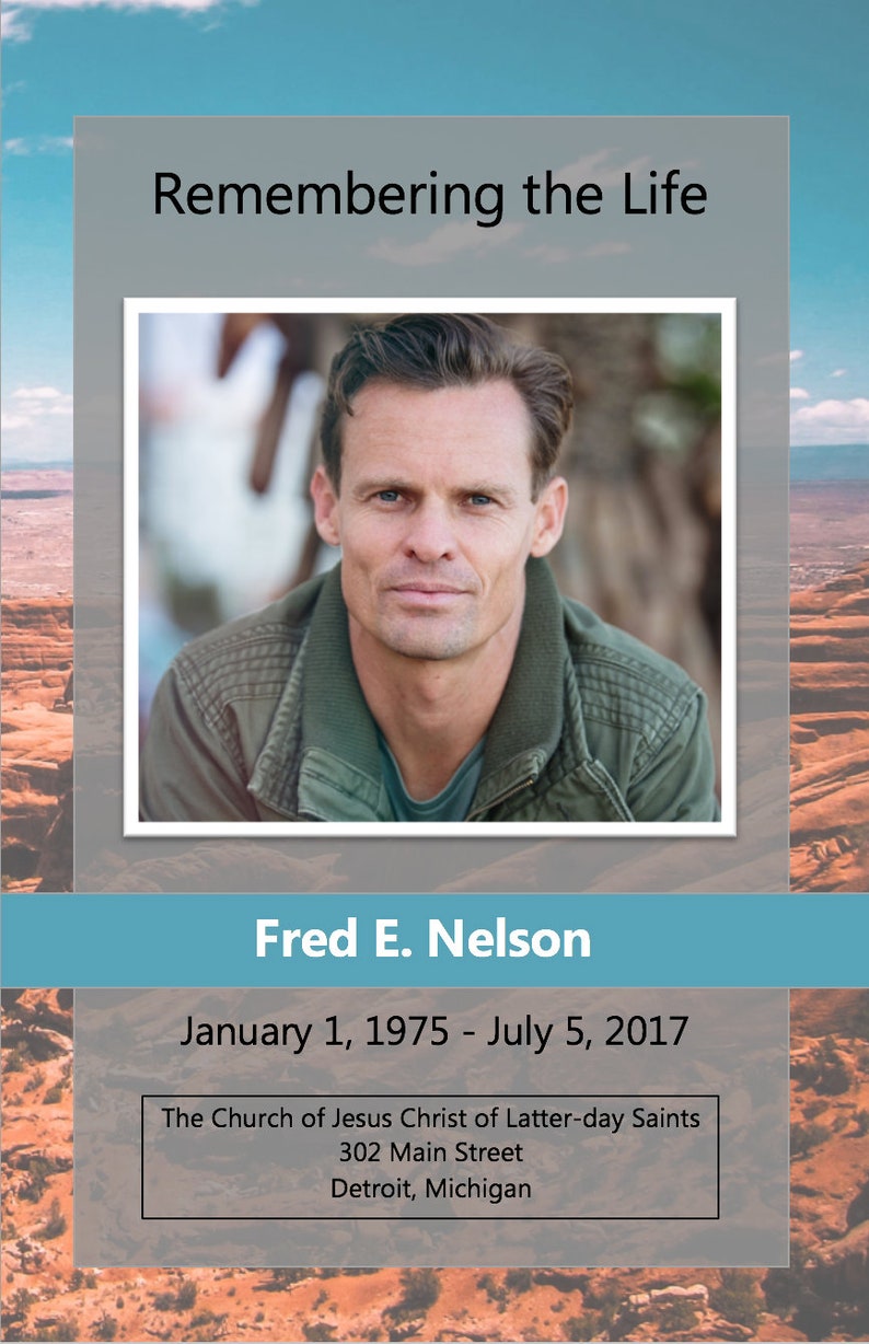 LDS Funeral Program Template for Man the Church of Jesus Christ of
