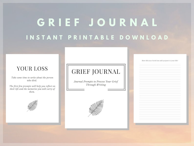 Grief Therapy Journal Writing Through Grief Loss of a Loved Etsy