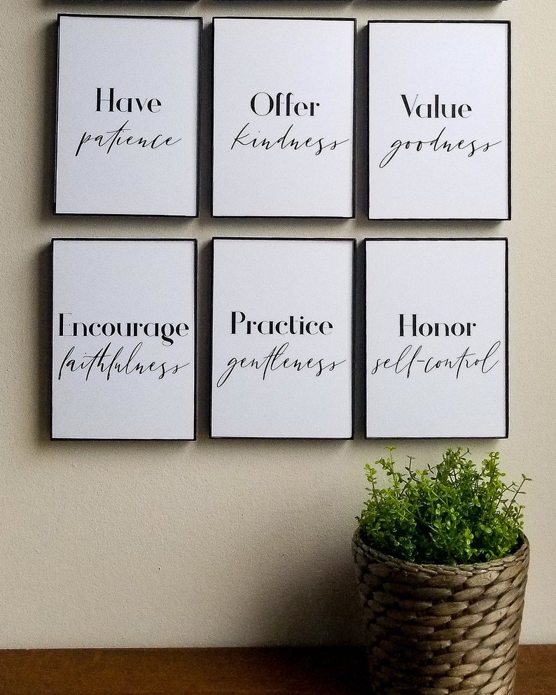 Fruit of the Spirit office wall art prints family Christianity PHYSICAL print faith encouragement housewarming gift nursery home