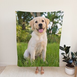 Custom Pet Photo Blanket, Dog Photo Blanket, Cat Photo Blanket, Pet Blanket, Pet Memorial Gift, Dog Mom, Dog Dad, Dog Lover, Throw Blanket