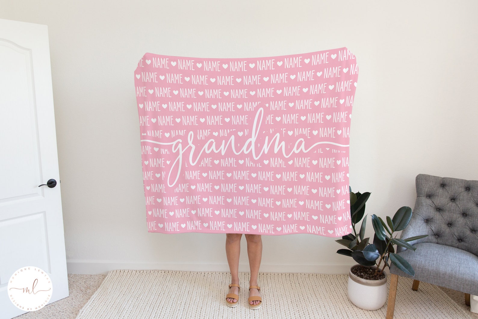Personalised Custom Grandma Blanket With Grandkids Names Etsy