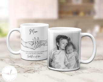 Personalised Mum Holding Hands With Photo Mug, Mum's Team Mug, Mum Mug, Mother's Day Gift, Mum Coffee Mug, Mum Birthday Gift, Gift For Her