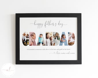 Personalised Grandad Photo Collage Print, Father's Day Print, Grandad Collage, Gift For Grandad, Father's Day Gift, Granddad Photo Collage