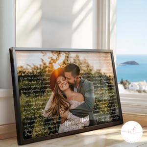 Custom Personalised Wedding Song Lyrics With Photo Print, First Dance Favourite Song Print, 1st  Wedding Anniversary Gift, Wedding Gift