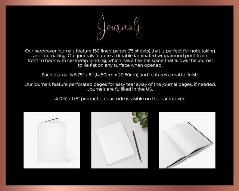 Op de afbeelding: Drie hardcover notitieboekjes met witte pagina's en zwarte omslagen. De notitieboekjes zijn 14,5 cm x 20,5 cm en hebben 150 gelinieerde pagina's. De notitieboekjes hebben een matte afwerking en een flexibele rug.