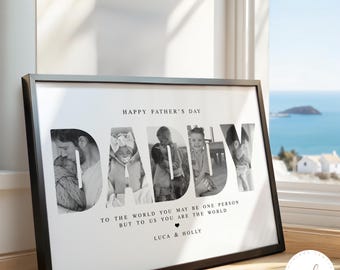 Daddy Photo Collage, Father's Day Print, Daddy Collage, Father's Day Gift, Dad Gift, Custom Photo Print, Dad Birthday Gift, Dad Collage