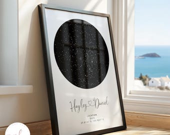 Custom Star Map By Date, Constellation Map, Star Map Print, Night Sky Map, The Night We Met, Wedding Gift, Anniversary Gift, Poster Print