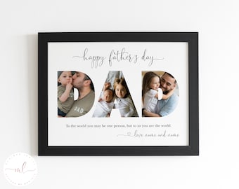 Personalised Dad Photo Collage Print, Father's Day Print, Dad Collage, Gift For Dad, Father's Day Gift, First Father's Day, Dad Wall Art